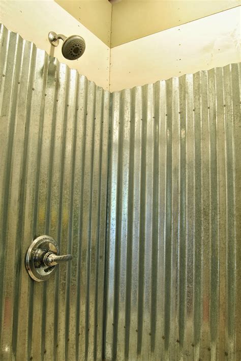 sheet metal shower surround|corrugated steel for shower.